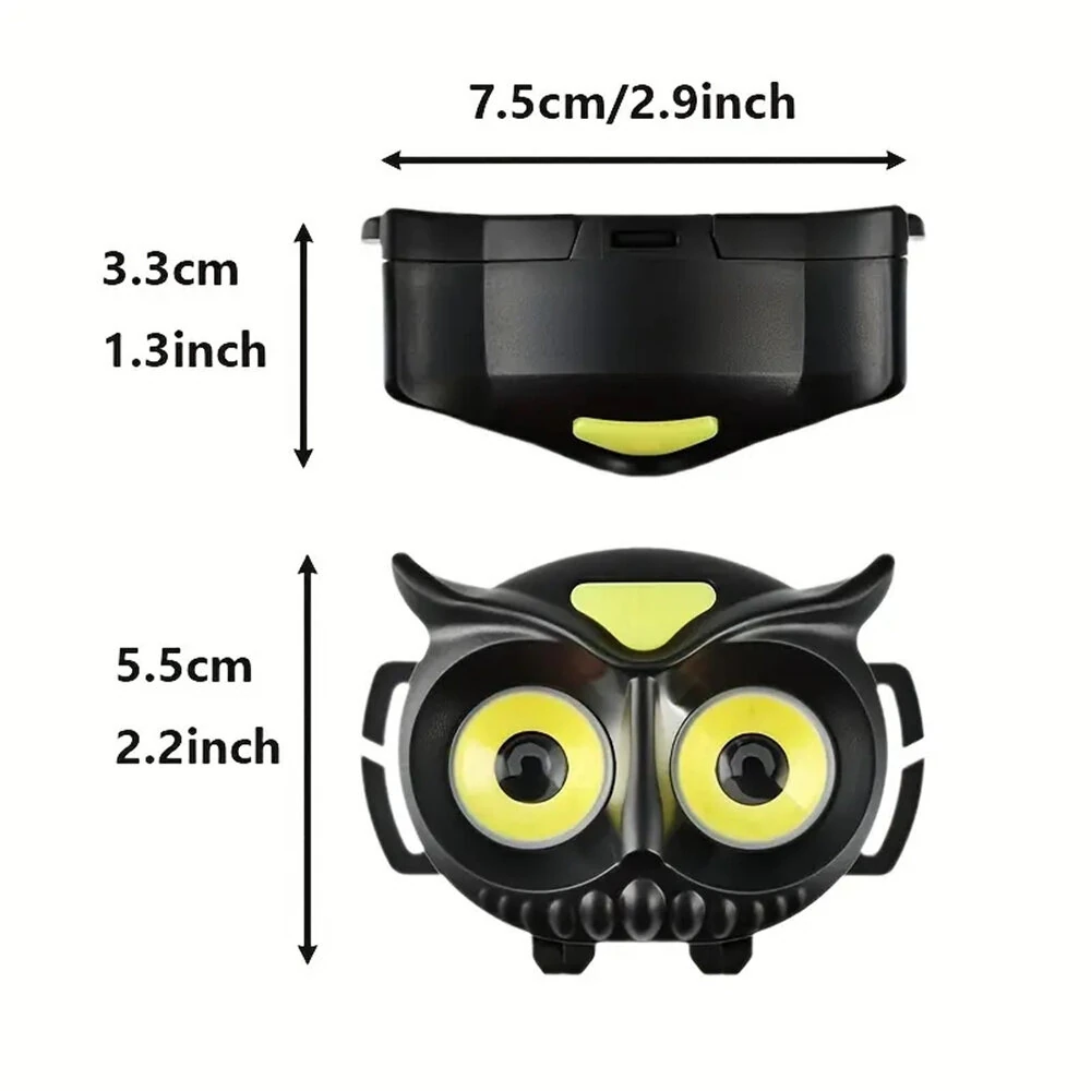 LED Mini Strong Light Owl Headlight Portable Outdoor Exploration Camping Fishing COB Head Lamp — view 7