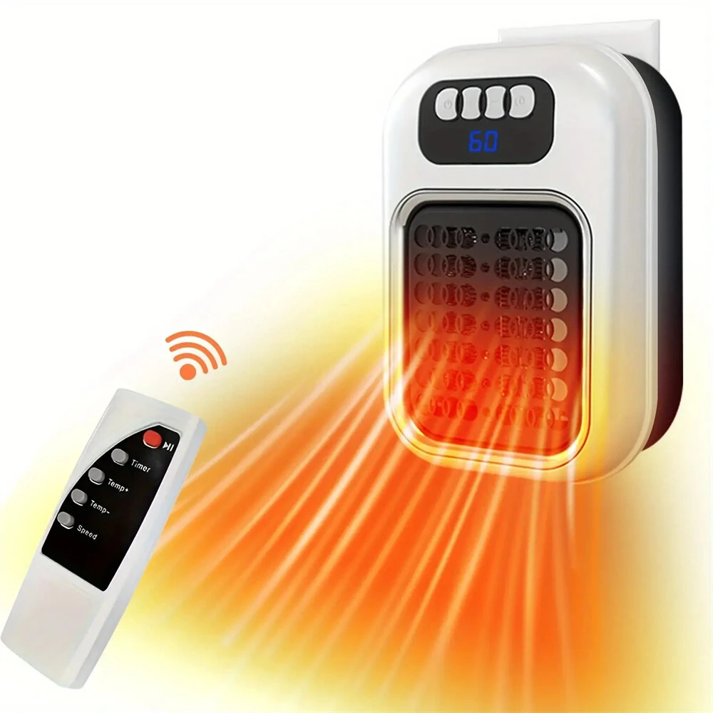 LED Portable Heater Mini Electric Heater Plug in Wall Room Heater Home Appliance Heating Stove Radiator Remote Warmer Machine — view 11