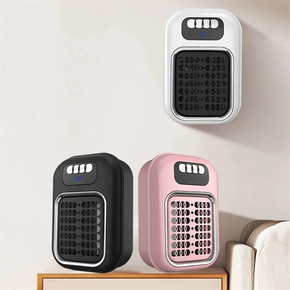 LED Portable Heater Mini Electric Heater Plug in Wall Room Heater Home Appliance Heating Stove Radiator Remote Warmer Machine — view 4