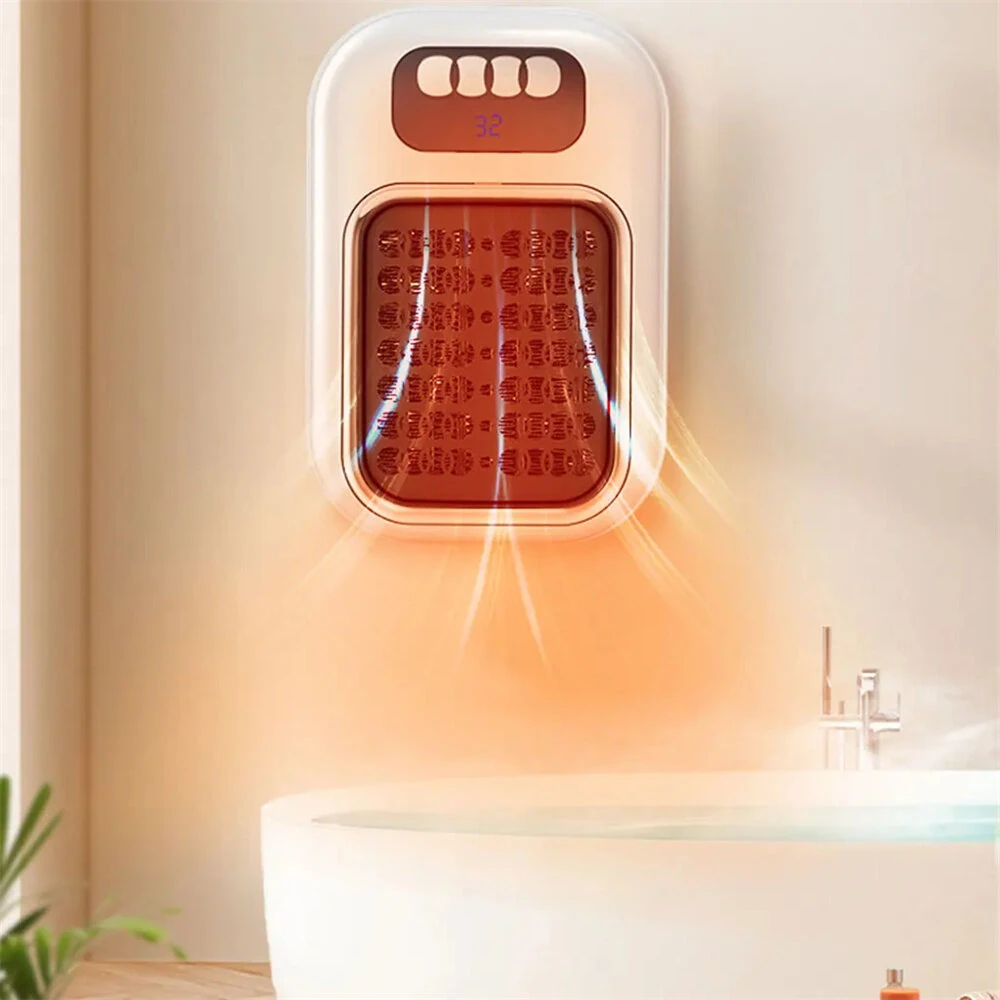 LED Portable Heater Mini Electric Heater Plug in Wall Room Heater Home Appliance Heating Stove Radiator Remote Warmer Machine — view 5