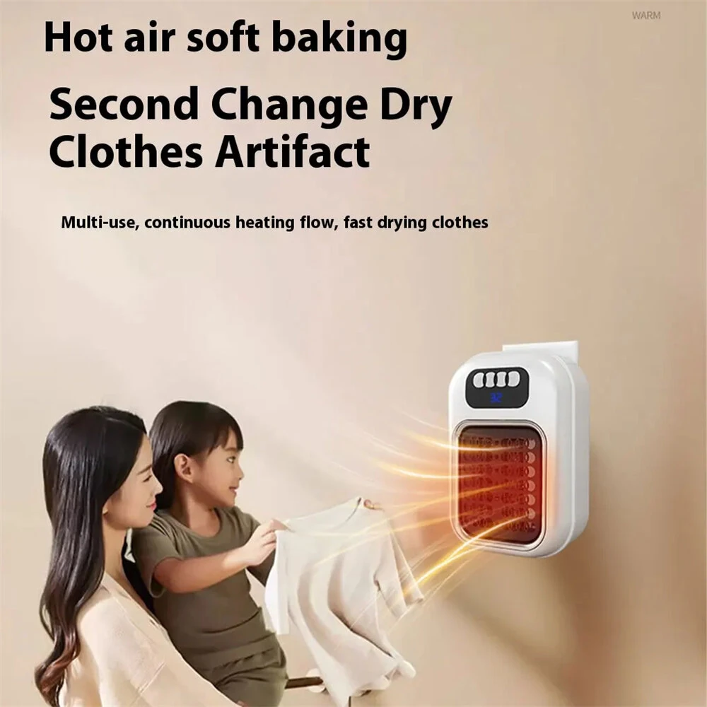 LED Portable Heater Mini Electric Heater Plug in Wall Room Heater Home Appliance Heating Stove Radiator Remote Warmer Machine — view 6