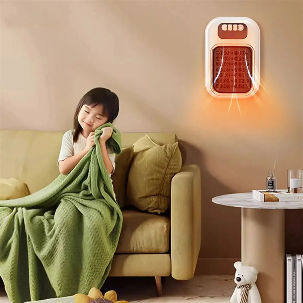 LED Portable Heater Mini Electric Heater Plug in Wall Room Heater Home Appliance Heating Stove Radiator Remote Warmer Machine — view 7