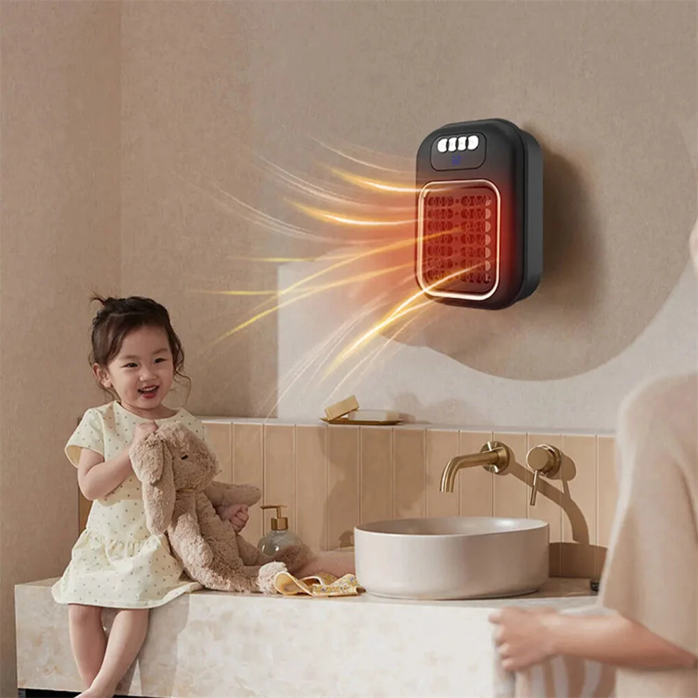 LED Portable Heater Mini Electric Heater Plug in Wall Room Heater Home Appliance Heating Stove Radiator Remote Warmer Machine — view 9