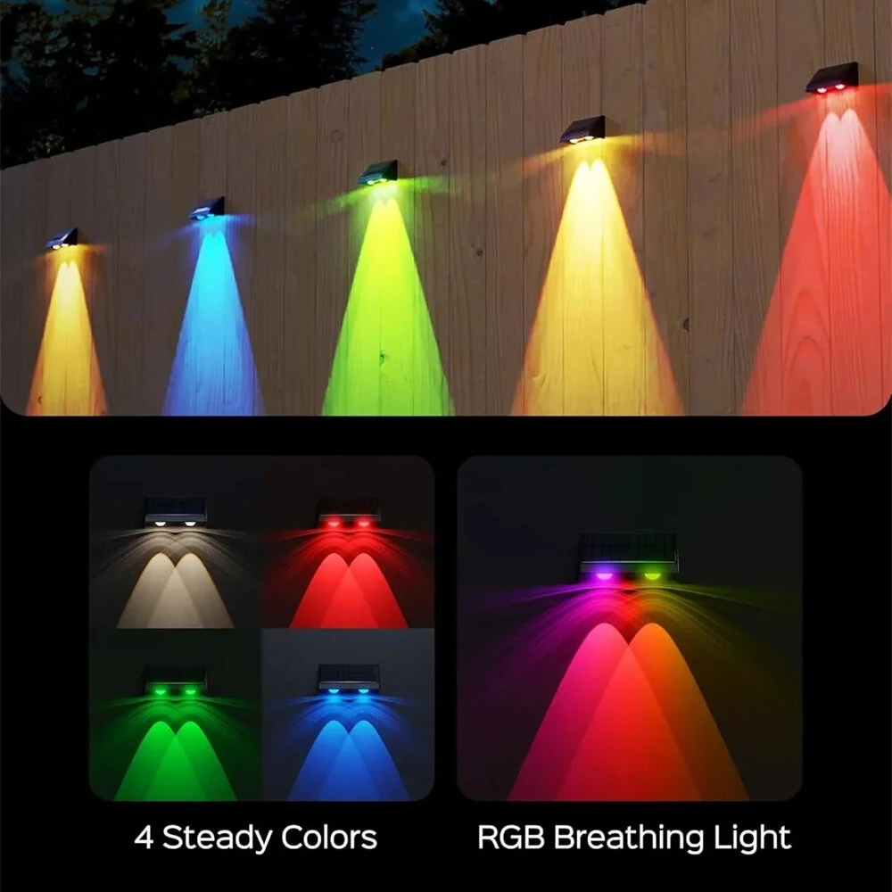 LED Solar Wall Light 5 Modes Waterproof Outdoor Facade Lamp for Garden Patio Porch Balcony Countyard Wall Fence Decortions — view 2