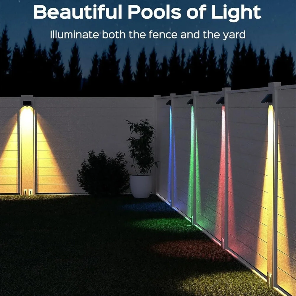 LED Solar Wall Light 5 Modes Waterproof Outdoor Facade Lamp for Garden Patio Porch Balcony Countyard Wall Fence Decortions — view 3