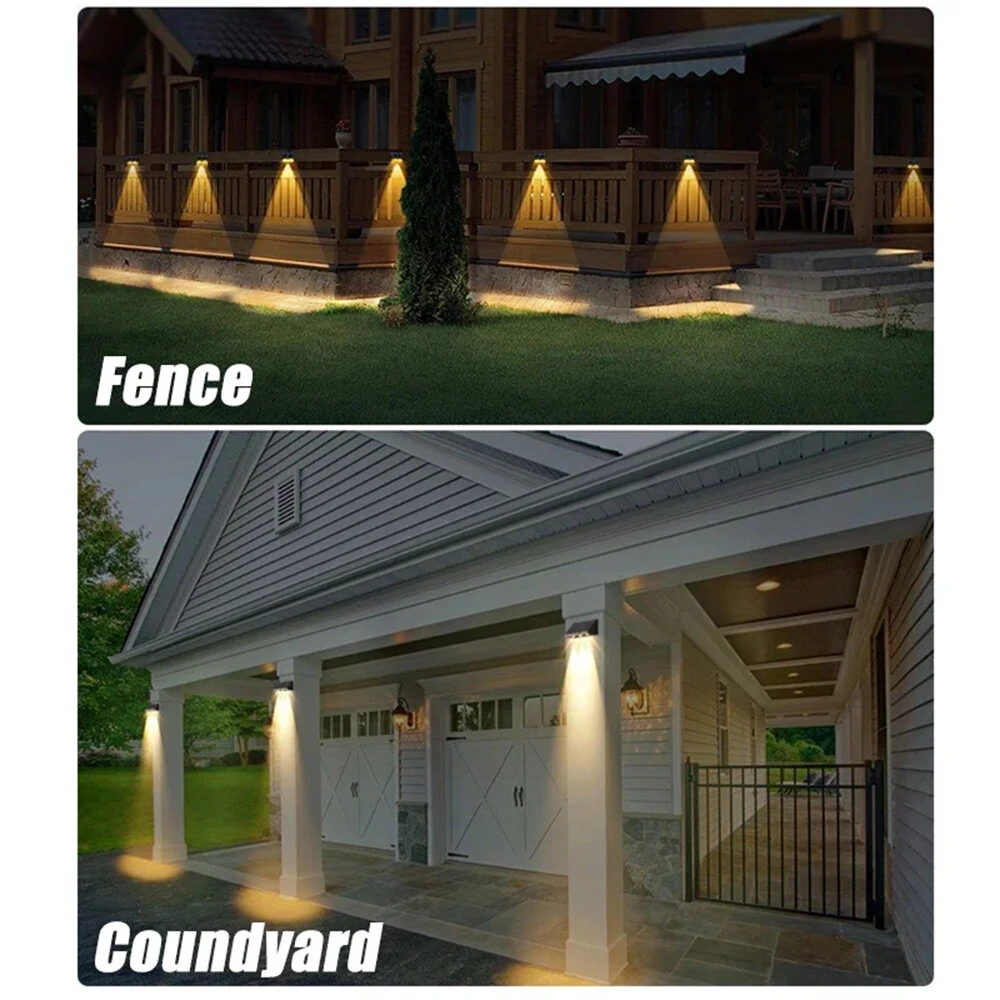 LED Solar Wall Light 5 Modes Waterproof Outdoor Facade Lamp for Garden Patio Porch Balcony Countyard Wall Fence Decortions — view 6