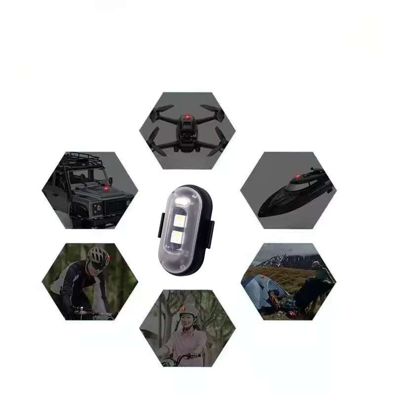 LED Strobe Light with Remote Control 8 Colors RGB for Motorcycle Drone Bicycle Car Camping Emergency Lighting — view 4