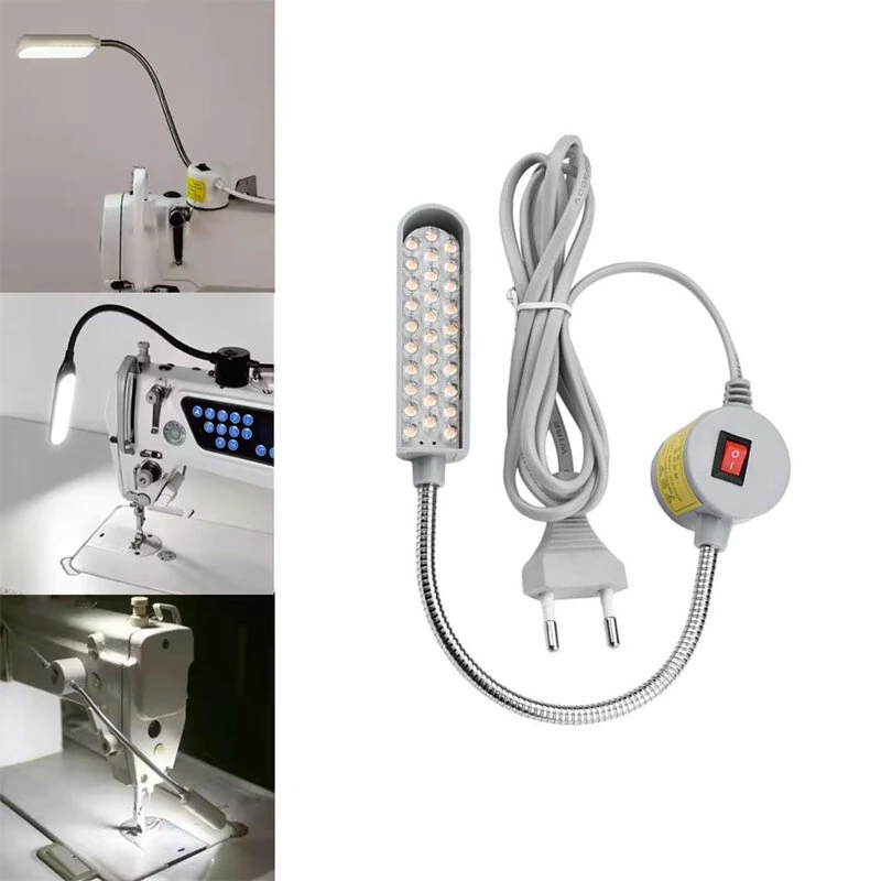 LED Work Light Magnetic Base 30 LED Beads 2W AC 110 220V Flexible Gooseneck Lamp for Drill Press Sewing Machine Workshop Lighting — view 4