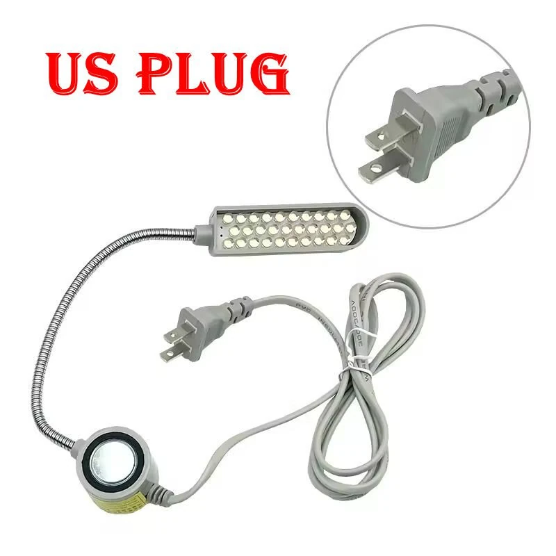 LED Work Light Magnetic Base 30 LED Beads 2W AC 110 220V Flexible Gooseneck Lamp for Drill Press Sewing Machine Workshop Lighting — view 5
