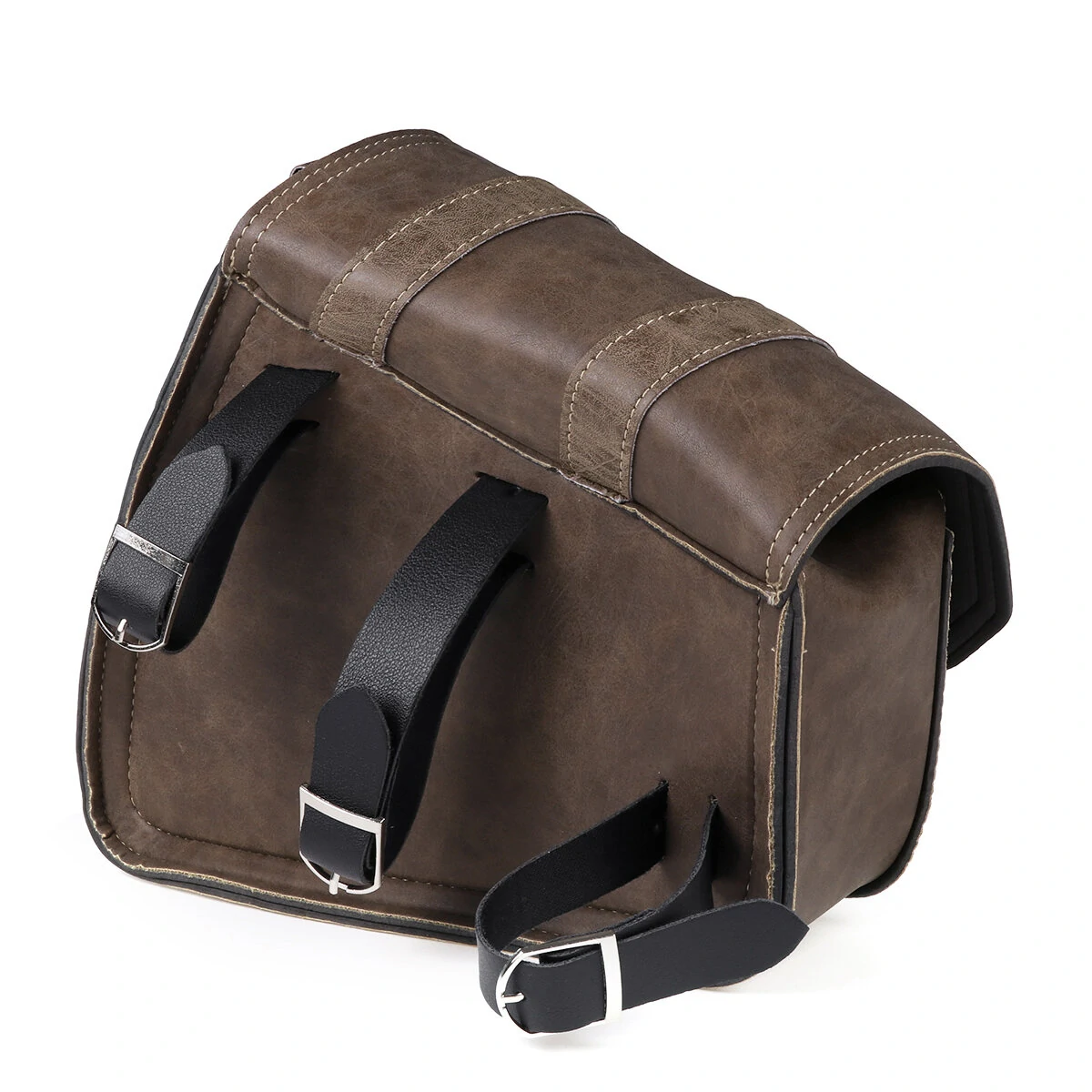 Left / Right Side Universal Saddlebag Storage Tool Bag W/ Bottle Holder PU Leather Waterproof Motorcycles Bag — view 4