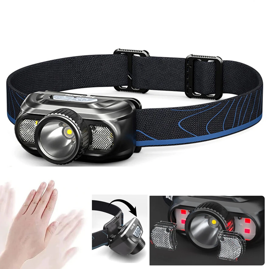 LEM Outdoor Long-Lasting Powerful Rechargeable Sensor Headlamp Ultra-Bright Headlamp for Outdoor Night Fishing Riding — LEM