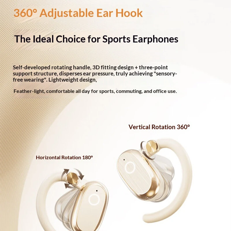 Lenovo EA366 Wireless Earhooks bluetooth Earphone 14.2mm Large Driver Unit Digital Display Low Delay Touch Control Earhooks Sports Headphones — view 4