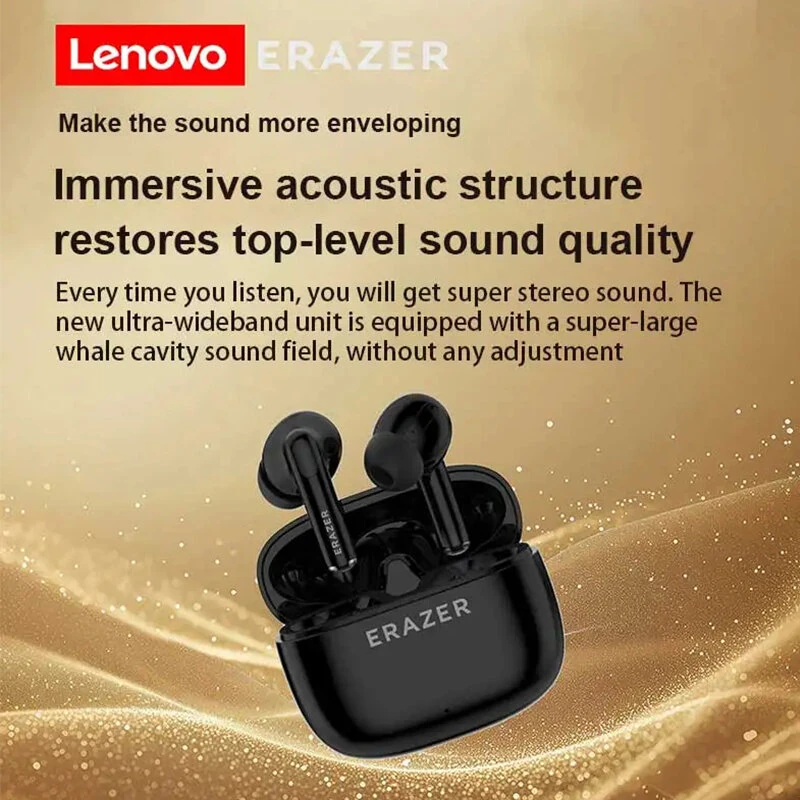 LENOVO ERAZER XT69PRO TWS Earbuds bluetooth 5.4 Earphone 13mm Dynamic Speaker Deep Bass 24H Playback Low Game Delay Ergonomics In-ear Sports Headphones — view 6