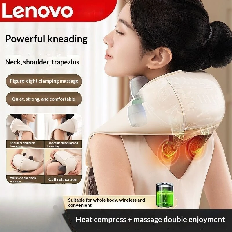 Lenovo L-SHH001 Neck Shoulder Massager 12D Massage Heads 3 Modes Heat Therapy USB Rechargeable Neck Message Instrument for Home Office Use — view 2