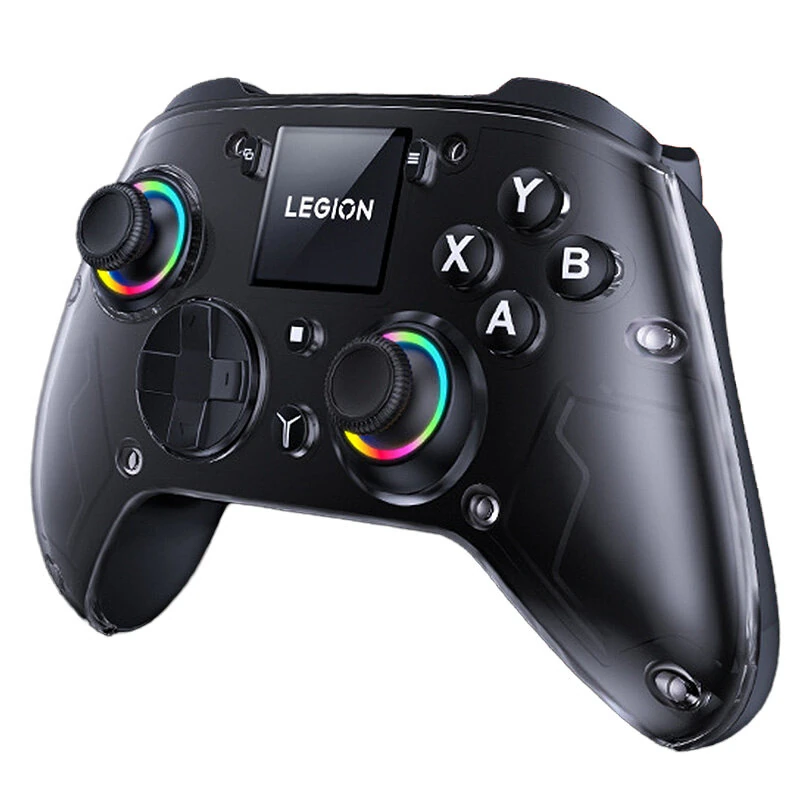 LENOVO Legion Y7 Tri-mode Wireless Gaming Controller with Hall Joysticks and Triggers 1.44 Inch Interactive Screen 4 Programmable Back Buttons Six-Axis Ergonomics Design for PC Switch iOS Android