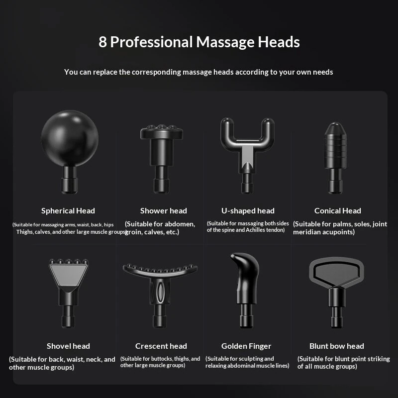 Lenovo Professional Massage Gun 99-Levels Speed 8 Massage Heads Intelligent Pressure-Sensing Control Low Noise Long Battery USB Charging with LCD Touch Display for Muscle Recovery for Home Gym Use — view 5