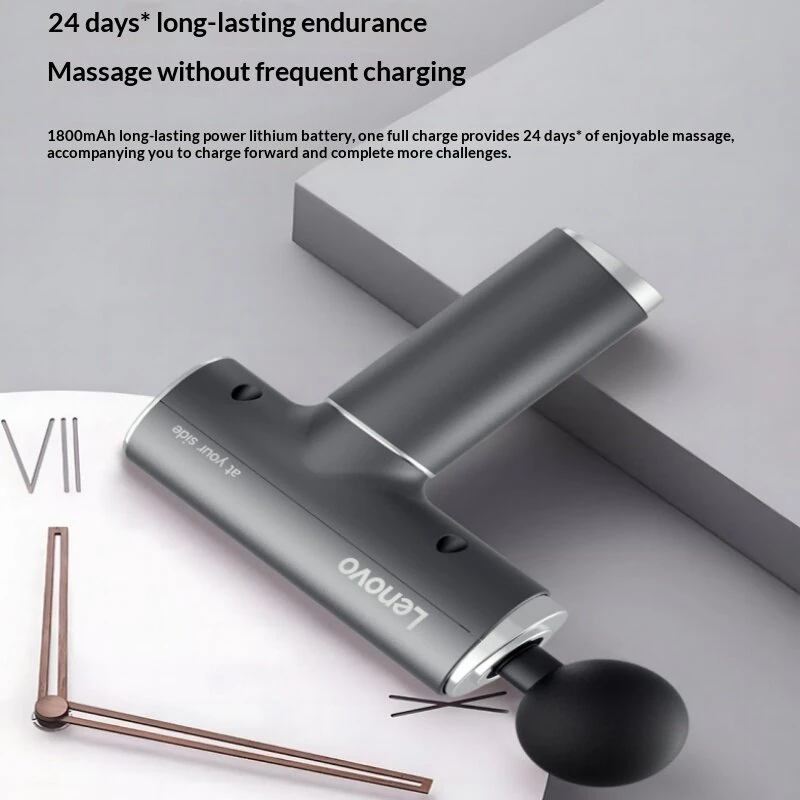 Lenovo Professional Massage Gun 99-Levels Speed 8 Massage Heads Intelligent Pressure-Sensing Control Low Noise Long Battery USB Charging with LCD Touch Display for Muscle Recovery for Home Gym Use — view 6