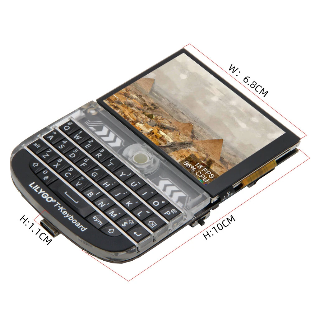 LILYGO Meshtastic T-Deck ESP32-S3 LoRa Module with 2.8 Inch Touchscreen WiFi Bluetooth Development Board 433/868/915Mhz Long Range Wireless Communication — view 5
