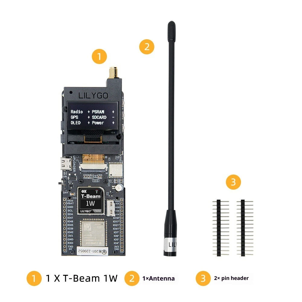 LILYGO T-Beam 868MHz 1W ESP32-S3 LoRa GPS Module SX1262 1.3-Inch SH1106 OLED Wi-Fi & Bluetooth 5 AXP2101 F550 Battery Compatible — view 6