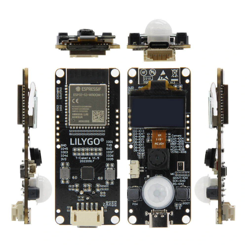 LILYGO® T-Camera-S3 ESP32-S3 Development Board 2MP HD Camera 0.96 inch OLED 16MB Flash WiFi bluetooth Module — view 2