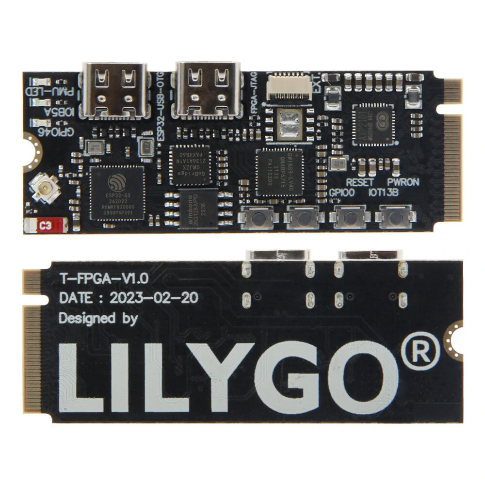 LILYGO® T-FPGA ESP32-S3 Development Board M.2 Slot FPGA GW1NSR-LV4CQN48PC6/I5 low-power Microcontrollers WiFi Bluetooth5 Module — view 2
