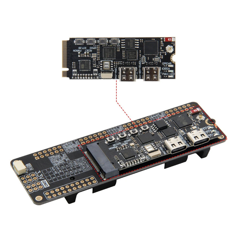 LILYGO® T-FPGA ESP32-S3 Development Board M.2 Slot FPGA GW1NSR-LV4CQN48PC6/I5 low-power Microcontrollers WiFi Bluetooth5 Module — view 4