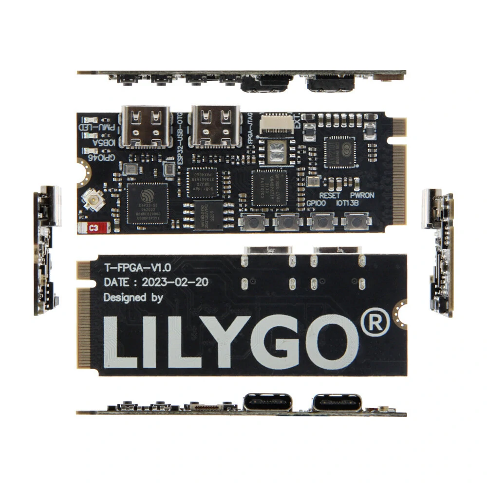 LILYGO® T-FPGA ESP32-S3 Development Board M.2 Slot FPGA GW1NSR-LV4CQN48PC6/I5 low-power Microcontrollers WiFi Bluetooth5 Module — view 5