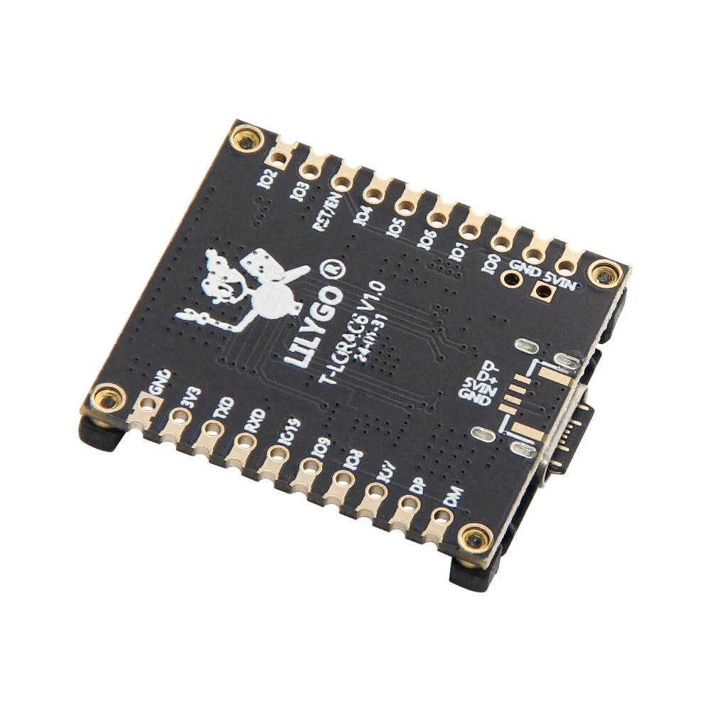 LILYGO® T-LoRaC6 Main ESP32-C6 LoRa Module SX1262 868MHz 915MHz LoRaWAN Long Range Low Power Development Board Stamp Holes PCB — view 3