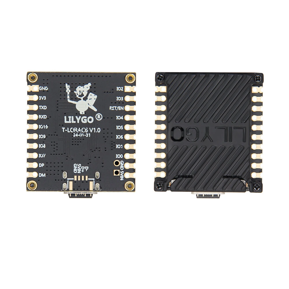 LILYGO® T-LoRaC6 Main ESP32-C6 LoRa Module SX1262 868MHz 915MHz LoRaWAN Long Range Low Power Development Board Stamp Holes PCB — view 8