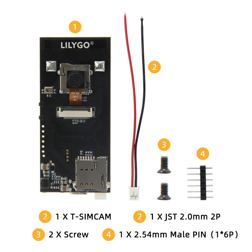 LILYGO® T-SIMCAM ESP32-S3 CAM Development Board WiFi Bluetooth 5.0 Wireless Module With OV2640 Camera TF Slot Adapt T-PCIE SIM — view 2