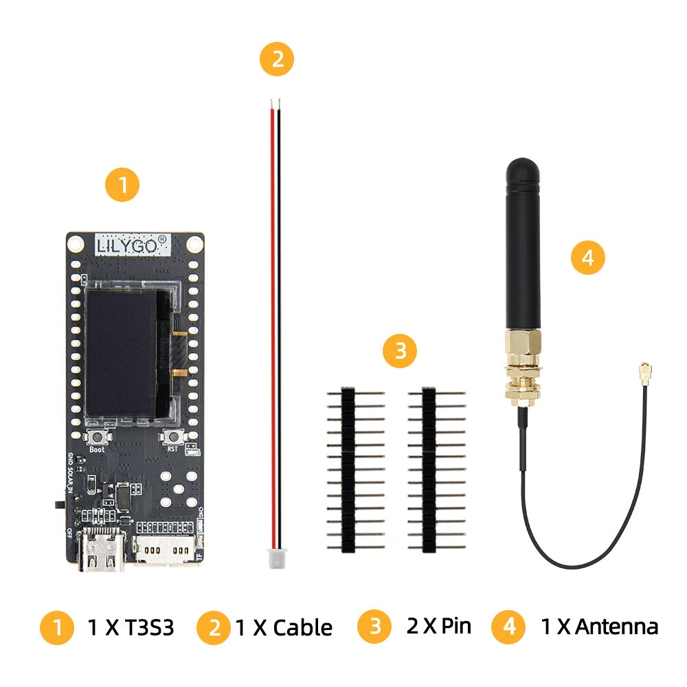 LILYGO T3-S3 ESP32-S3 LoRa WiFi Bluetooth Module 0.96 OLED Display 4MB Flash 2MB PSRAM Long Range Communication — view 6