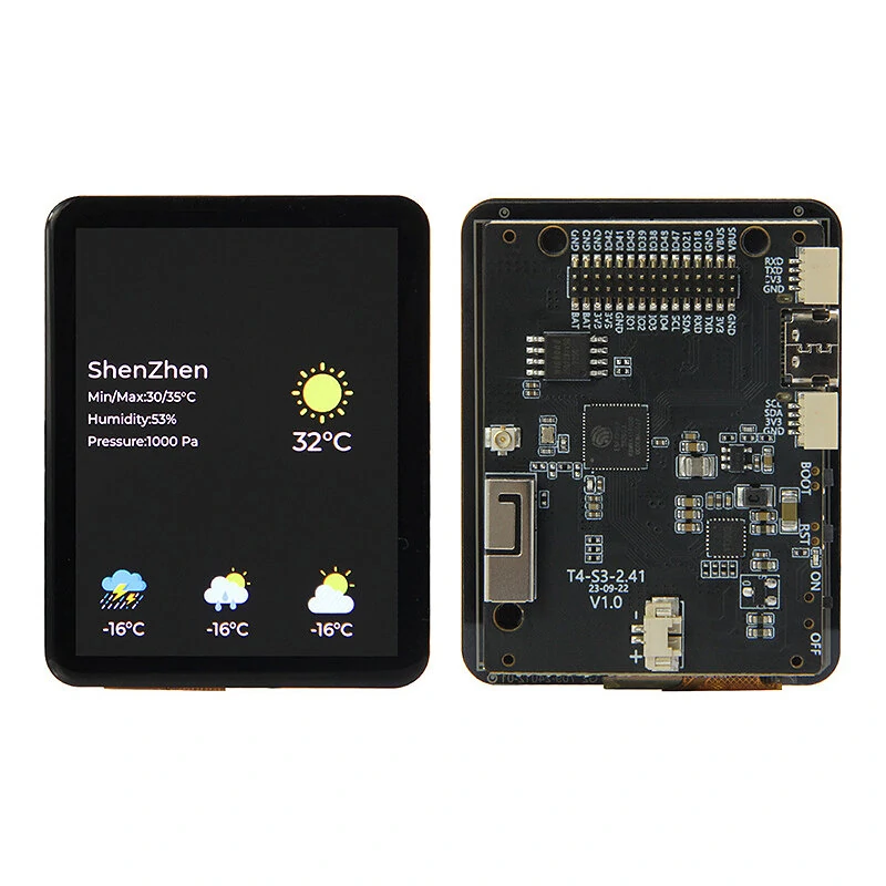 LILYGO® T4-S3 ESP32-S3 2.41-inch AMOLED Touch Display Development Board RGB Screen Dual-Core LX7 Microprocessor WIFI bluetooth Module Board — LILYGO