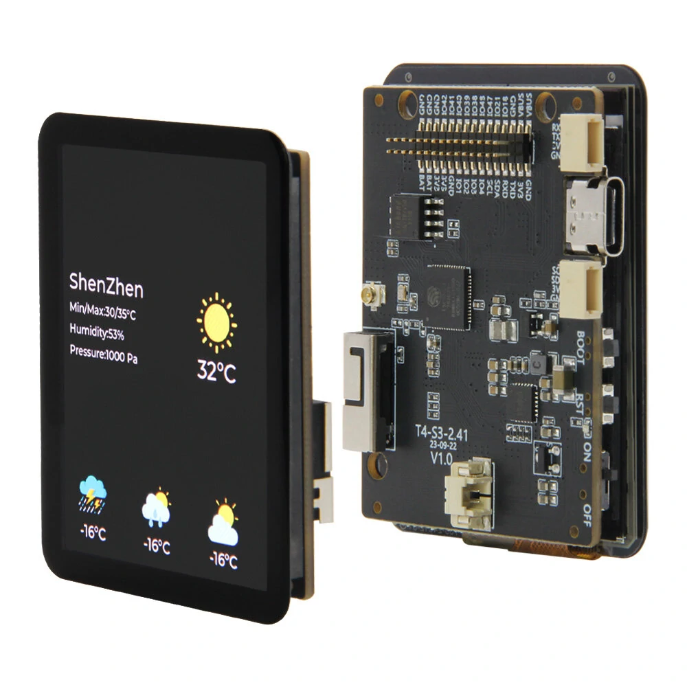 LILYGO® T4-S3 ESP32-S3 2.41-inch AMOLED Touch Display Development Board RGB Screen Dual-Core LX7 Microprocessor WIFI bluetooth Module Board — view 2