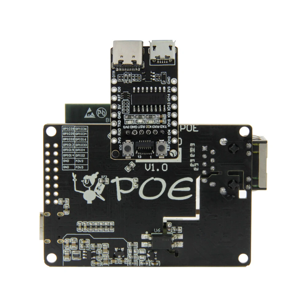 LILYGO® TTGO T-Internet-POE ESP32-WROOM LAN8720A Chip Ethernet Adapter And Downloader Expansion Board Programmable Hardware — view 4