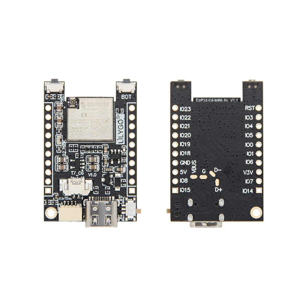 LILYGO® T7-C6 ESP32-C6-MINI-1 Wi-Fi6 BLE5 Thread/Zig bee SoC Development Board With Charging Chip TP4065 Wireless Protocol Bluetooth 5 Onboard BOOT Reset Switch — LILYGO