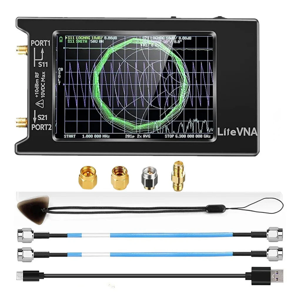 LiteVNA NanoVNA 50kHz-6.3GHz Vector Network Analyzer 4" Screen S Parameters HF VHF UHF SWR Phase Delay MicroSD Slot — image 1