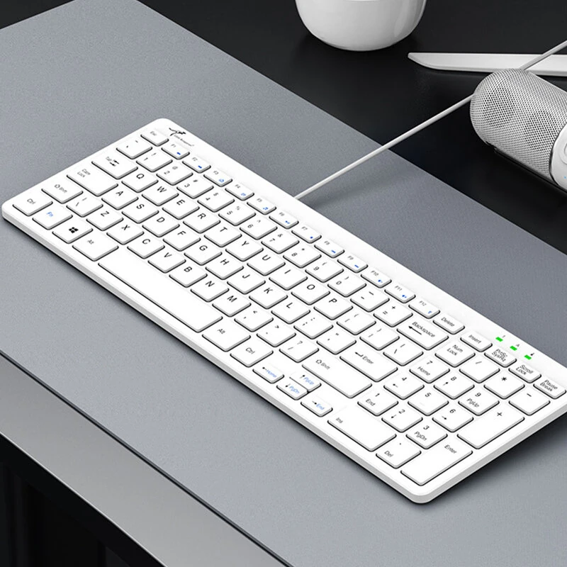 Little Kangaroo USB Wired Keyboard 100 Keys Scissor Switch Multimedia Function Slim Keyboards for Desktop Laptop Computer Office — view 3