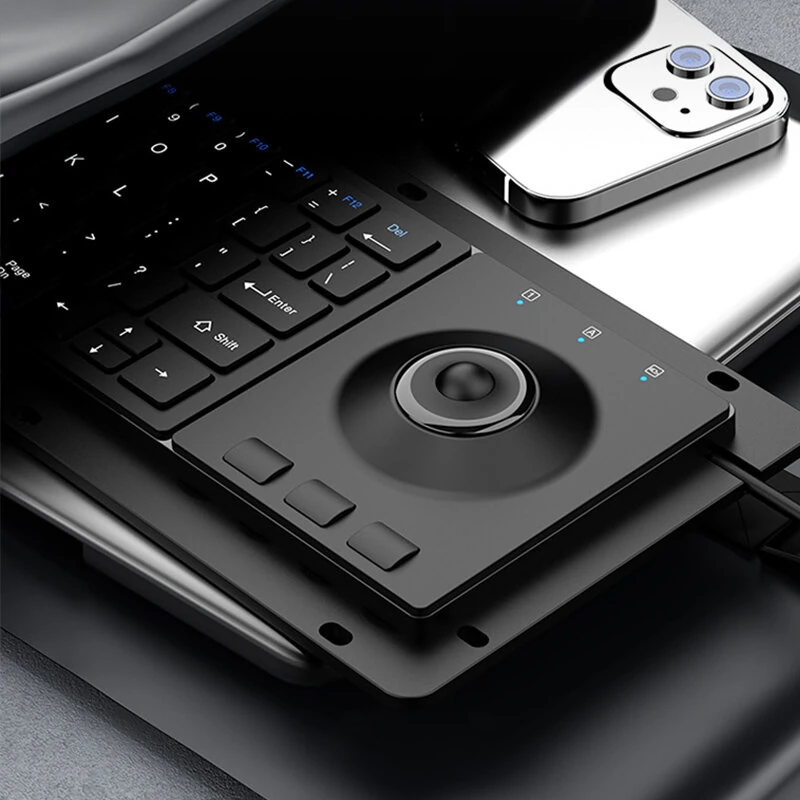 Little Kangaroo Wired Trackball Keyboard 64 Keys Scissor Switch Quiet Anti-interference Trackball Set Embedded USB Industrial Keyboard — view 4