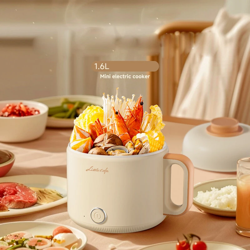 Littlelofa 1.6L Electric Cooker Household Mini Hot Pot 500W Cooking Pot For 1-2 People Home Kitchen Dormitory — view 5