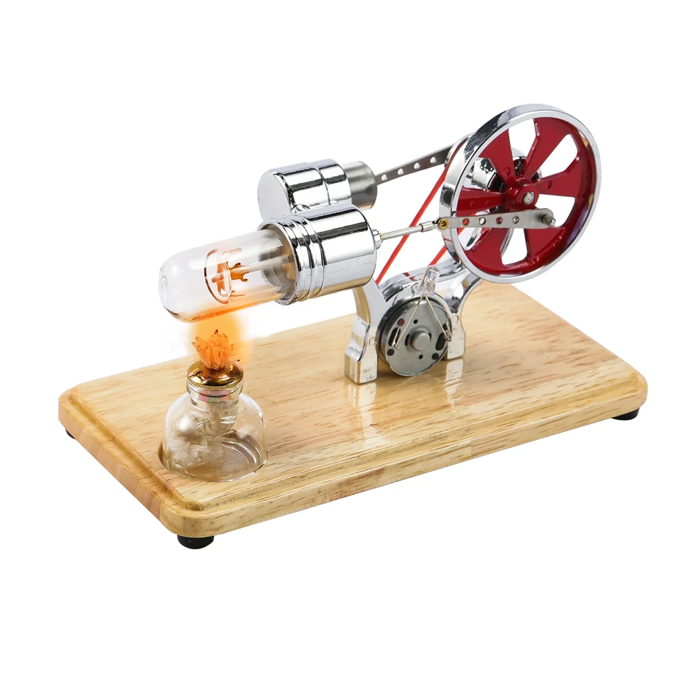 LL-009 Hot Air Stirling Engine Kit Model Electricity Generator Physical Generator Model with LED Light Flywheel Design Science Experiment Learning Education Toys — Pricio