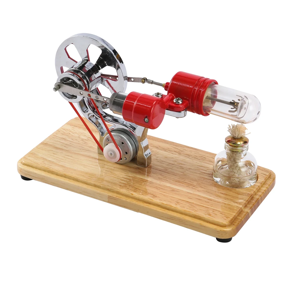 LL-009 Hot Air Stirling Engine Kit Model Electricity Generator Physical Generator Model with LED Light Flywheel Design Science Experiment Learning Education Toys — view 5