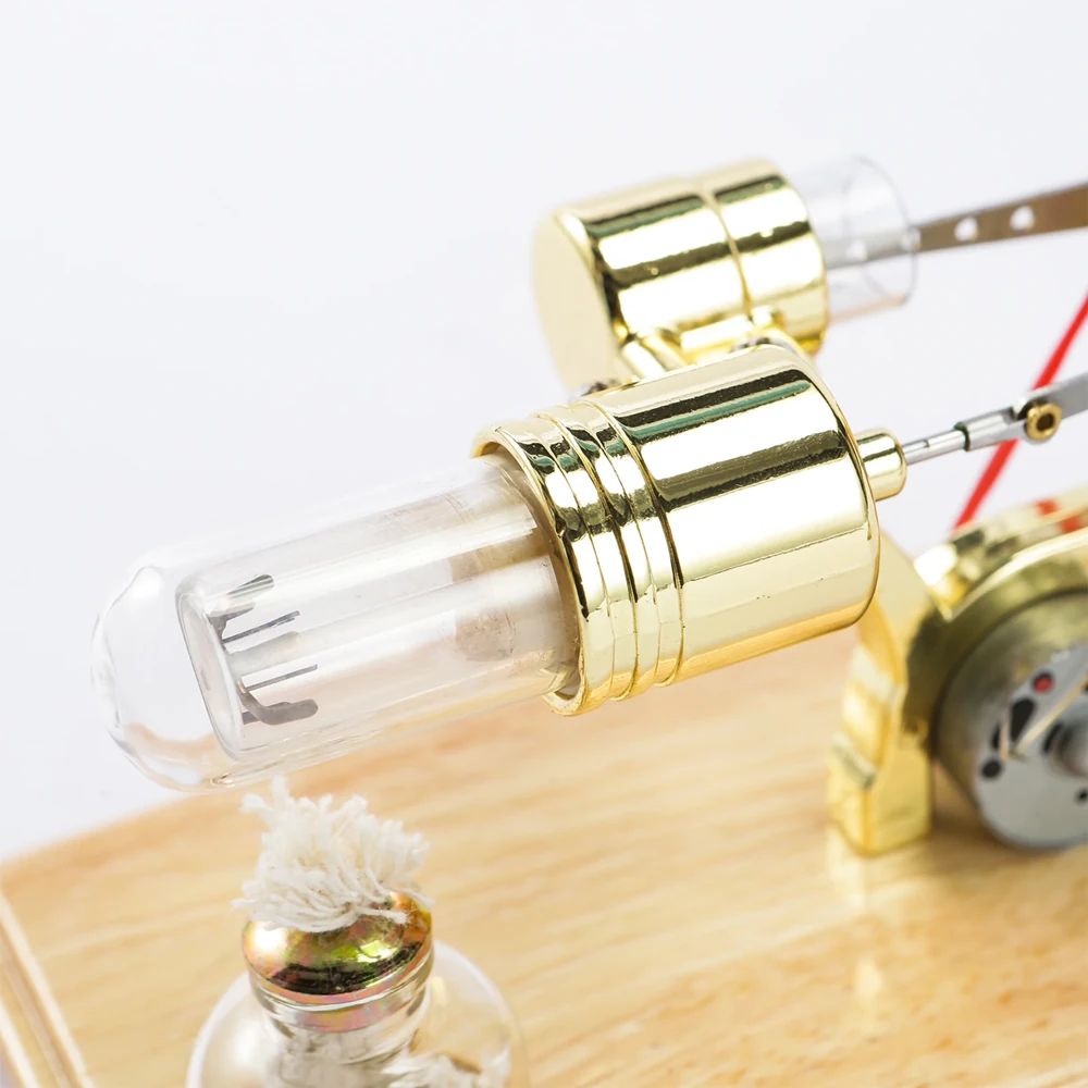 LL-009 Hot Air Stirling Engine Kit Model Electricity Generator Physical Generator Model with LED Light Flywheel Design Science Experiment Learning Education Toys — view 6