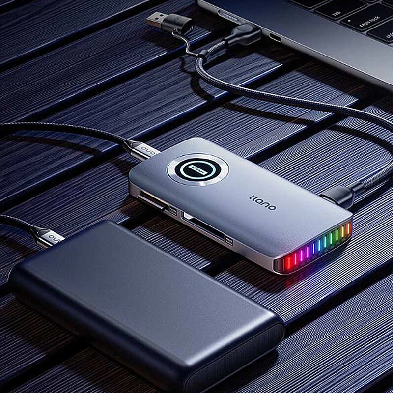 Llano R604 4-in-1 High-Speed Card Reader USB 3.2 Gen 2 10Gbps Aluminum Alloy CFe A/B SD TF Slot Heat Dissipation RGB Indicator Plug and Play for Photographer — view 4
