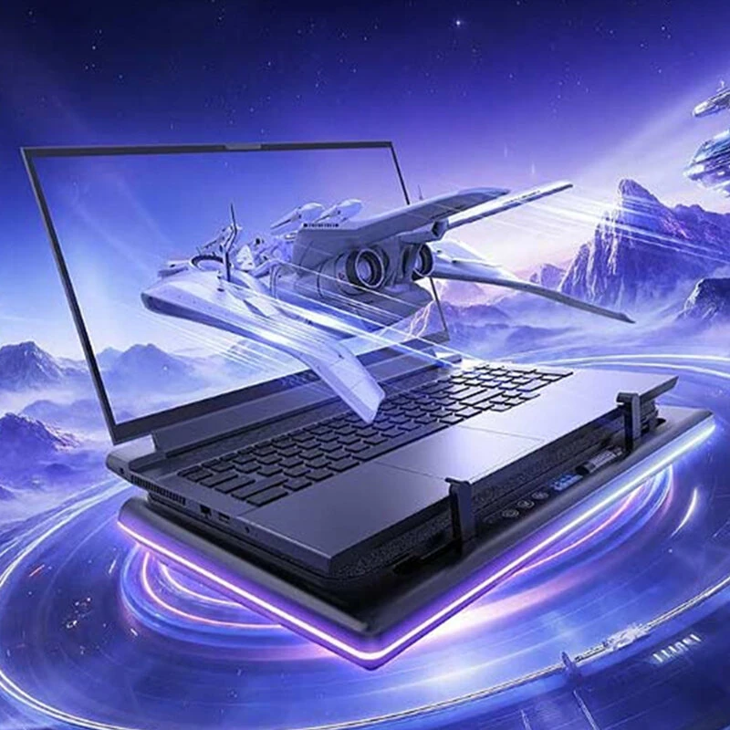 Llano V16 Compressed Air Radiator Gaming Laptop Cooler with 14cm Turbo Fan 2800RPM AI Smart Control RGB Overheating Protection Laptop Radiator — view 3