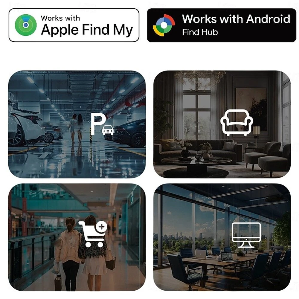 Location Tracking and Anti-loss Device Dual Sysytem Item Finder Ultra-Light GPS Tracker IP67 Waterproof Compatible with ios Android App Control for Keys Luggage Pets Finders — view 4