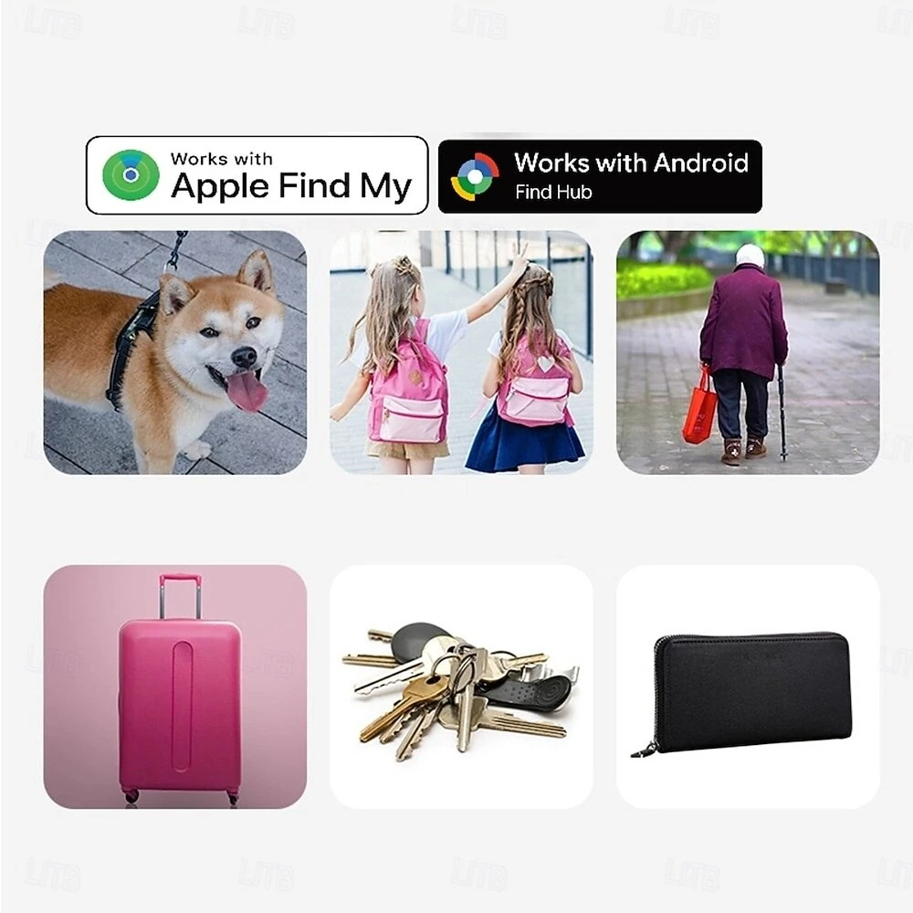 Location Tracking and Anti-loss Device Dual Sysytem Item Finder Ultra-Light GPS Tracker IP67 Waterproof Compatible with ios Android App Control for Keys Luggage Pets Finders — view 5
