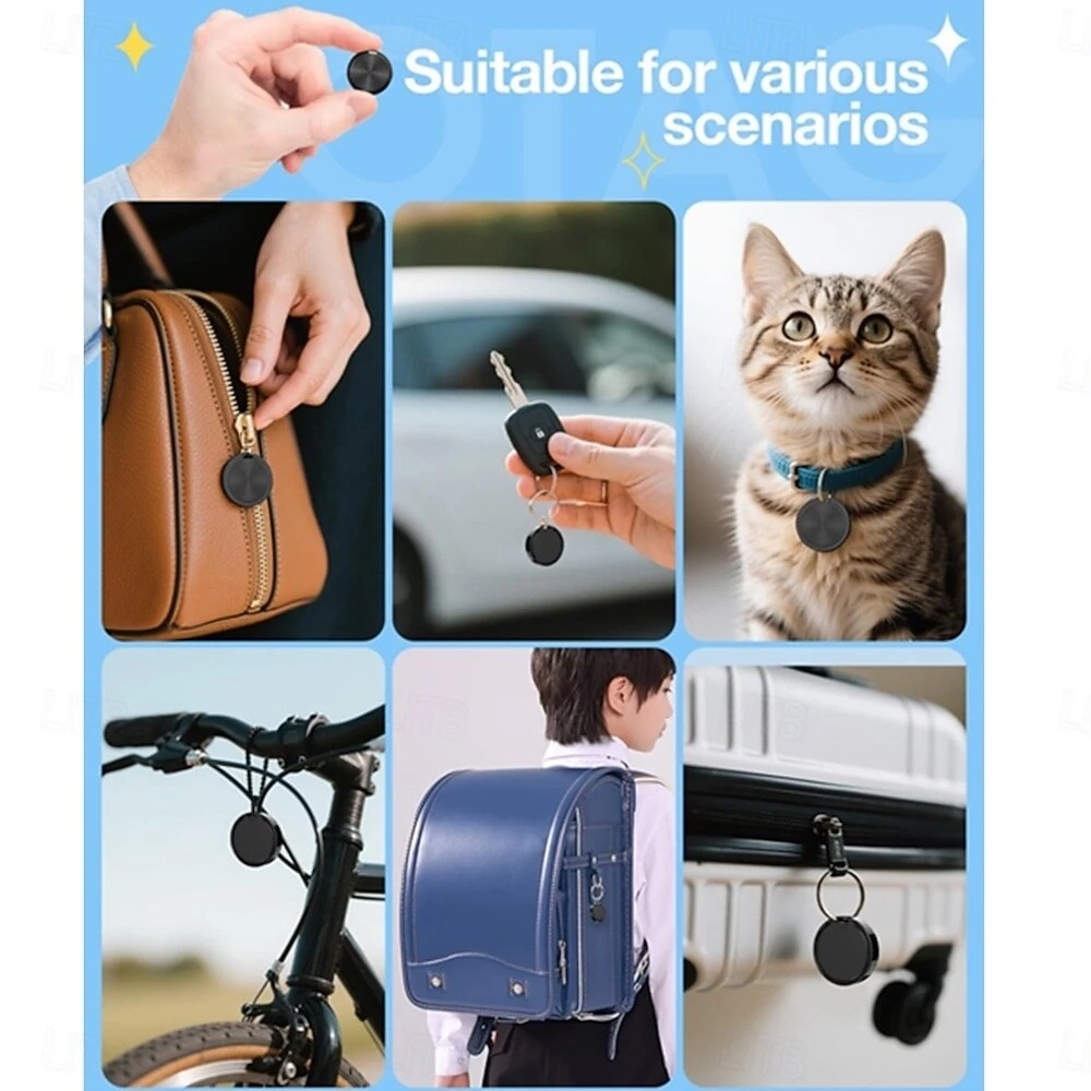 Location Tracking and Anti-loss Device Dual Sysytem Item Finder Ultra-Light GPS Tracker IP67 Waterproof Compatible with ios Android App Control for Keys Luggage Pets Finders — view 6