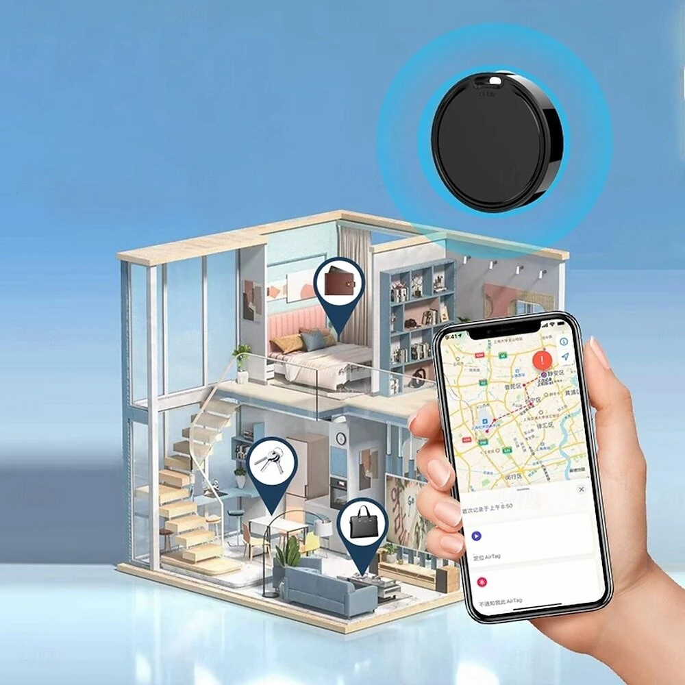 Location Tracking and Anti-loss Device Dual Sysytem Item Finder Ultra-Light GPS Tracker IP67 Waterproof Compatible with ios Android App Control for Keys Luggage Pets Finders — view 7