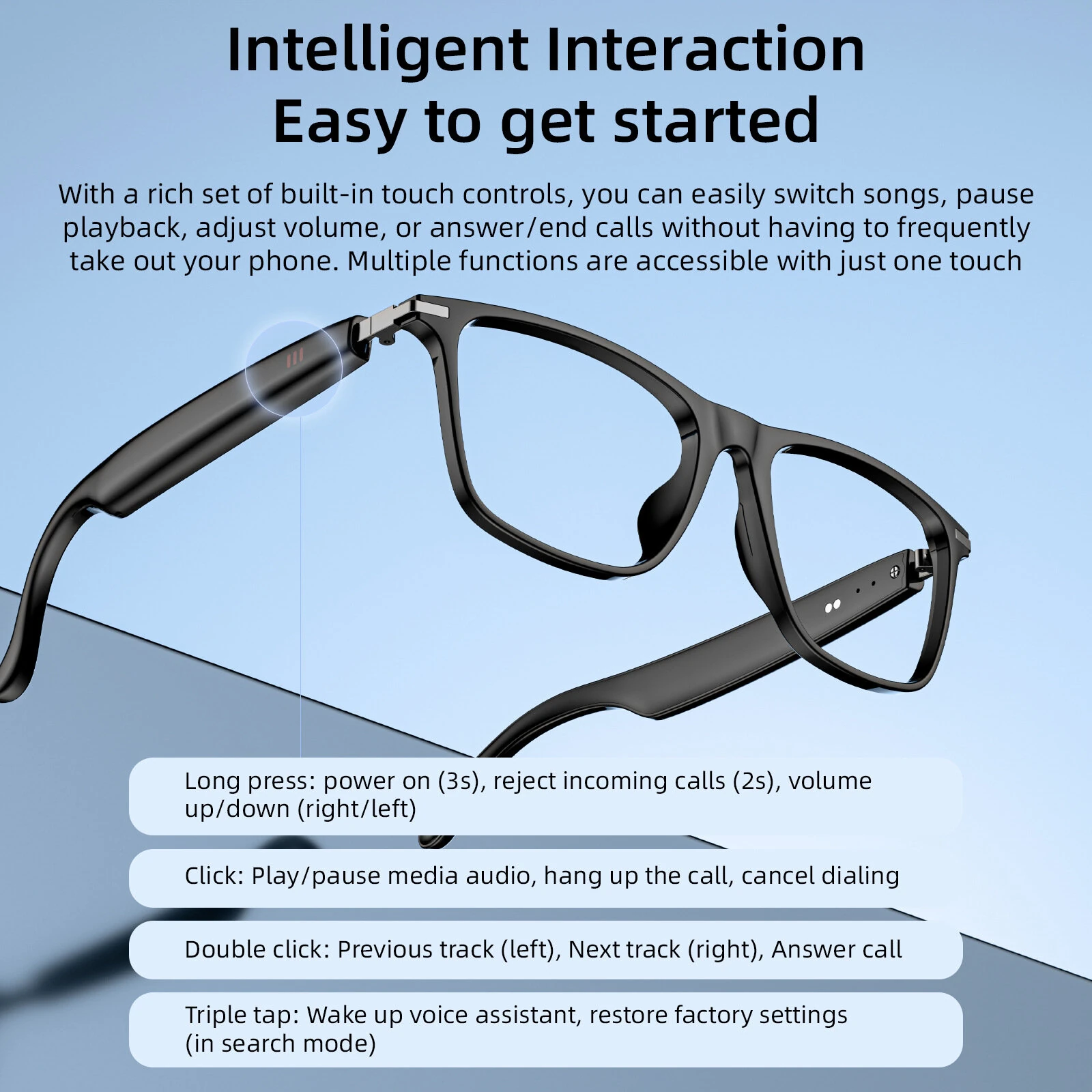 LOKMAT M01 Smart Glasses BT5.4 Open Ear Wireless Sunglasses IP68 Waterproof Sports Voice Assistant Detachable Lenses 35g Lightweight — view 3