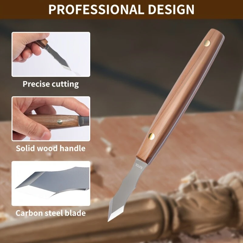 Long Neck Marking Knife Carbon Steel Blade 60 Degree Angle Solid Wood Handle Precise Cutting Professional Woodworking Tool for Joinery Cabinetmaking Furniture Making — view 4